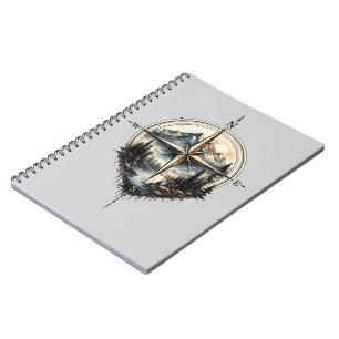 Vintage-Bergkompass Outdoor-Abenteuer Spiralblock Notizblock