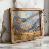 Vintage Berglandschaft Malerei neutralen Ton Poster