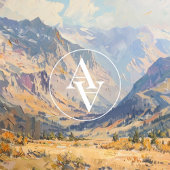 Vintage Berglandschaft Malerei neutralen Ton Poster