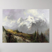 Vintage Berglandschaft Malerei rustikal geschmiede Poster (Vorne)