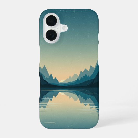 Vintage Bergsee iPhone 16 Hülle (Rückseite)