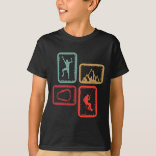 Vintage-Bergsteigen Bouldering-Kinder-Jungen Fels T-Shirt