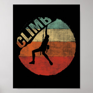 Vintage-Bergsteiger-T-Shirt Felsenklettern  Poster