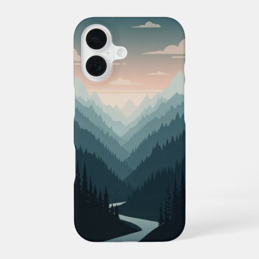 Vintage Bergtal iPhone 16 Hülle (Rückseite)