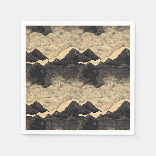 Vintage Bergwolkenlandschaft (2) Serviette (Vorderseite)