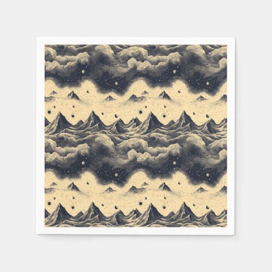 Vintage Bergwolkenlandschaft (3) Serviette (Vorderseite)