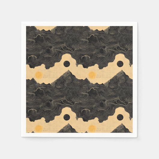 Vintage Bergwolkenlandschaft (4) Serviette (Vorderseite)