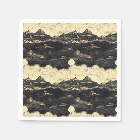 Vintage-Bergwolkenlandschaft (5) Serviette (Vorderseite)
