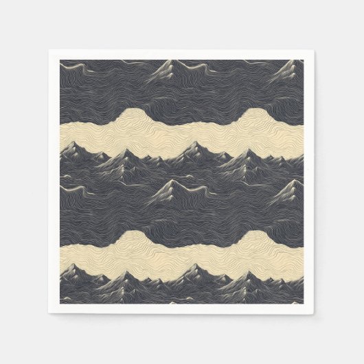 Vintage-Bergwolkenlandschaft (6) Serviette (Vorderseite)