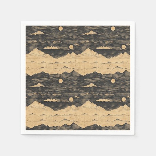 Vintage-Bergwolkenlandschaft (7) Serviette (Vorderseite)
