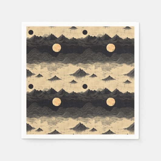 Vintage Bergwolkenlandschaft (8) Serviette (Vorderseite)
