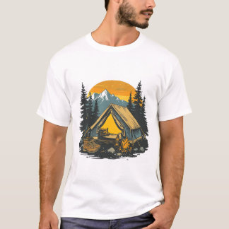 Vintage-Bergzelt-Wilderness-Outdoor-L T-Shirt