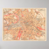 Vintage Berlin Germany Map (1899) Poster (Vorne)