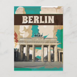 Vintage-Berlin-Reiseposter-Druck Postkarte