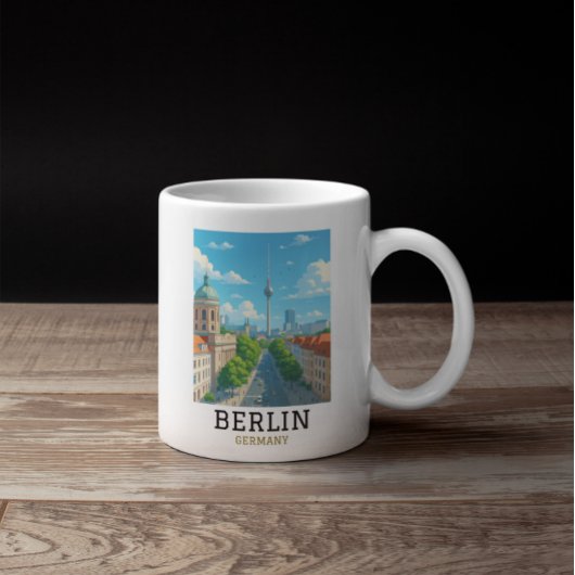 Vintage Berlin Skyline TV Tower Skyline View Kaffeetasse