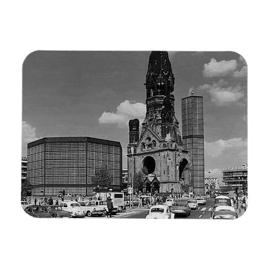 Vintage Berliner Kaiser-Wilhelm-Gedächtniskirche Magnet (Horizontal)