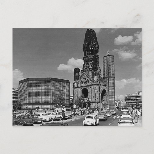 Vintage Berliner Kaiser-Wilhelm-Gedächtniskirche Postkarte (Vorderseite)