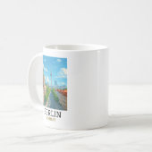 Vintage-Berliner Skyline-Fernsehturm-Skyline-Blick Kaffeetasse (Vorderseite Links)
