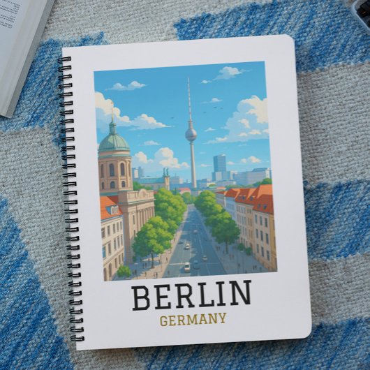 Vintage-Berliner Skyline-Fernsehturm-Skyline-Blick Notizblock