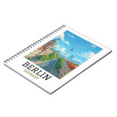 Vintage-Berliner Skyline-Fernsehturm-Skyline-Blick Notizblock (Linke Seite)