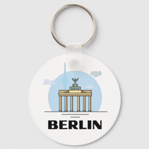 Vintage Berliner Skyline Schlüsselanhänger
