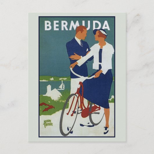 Vintage Bermuda-Reisekarte Postkarte (Vorderseite)