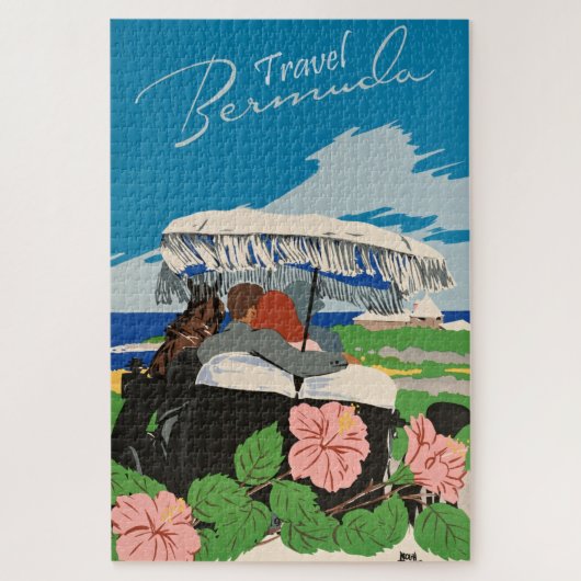 Vintage Bermuda Reisen Kunst, Dichtung und Musik Puzzle (Vertikal)