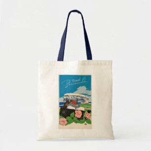 Vintage Bermuda Reisen Kunst, Dichtung und Musik Tragetasche