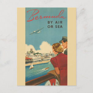 Vintage-Bermuda-Retro-Reise-Werbung Postkarte