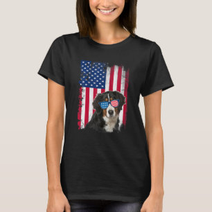 Vintage Berner Sennenhund Amerikanische Flagge T-Shirt