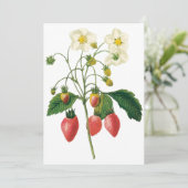 Vintage Berries Erdbeeren von Redoute Einladung (Stehend Vorderseite)