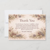 Vintage Berry Botanical Graduation Party Dankeskarte (Vorderseite)