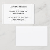 Vintage, Berufliche Anwaltskarte Visitenkarte (Vorne/Hinten)