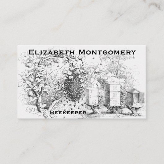 Vintage Berufliche Bienenkarte Visitenkarte (Vorderseite)