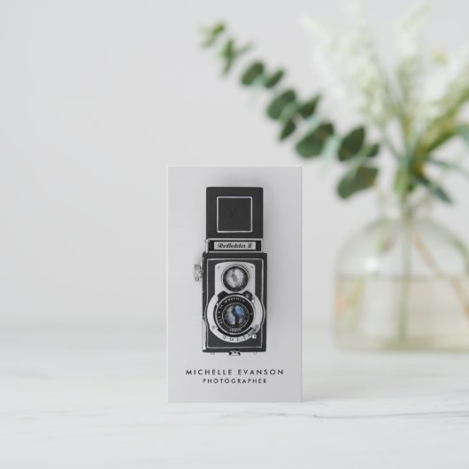 Vintage berufliche Fotografin Visitenkarte (Stehend Vorderseite)