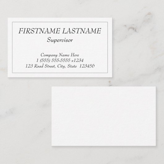 Vintage, Berufliche Visitenkarte (Vorne/Hinten)