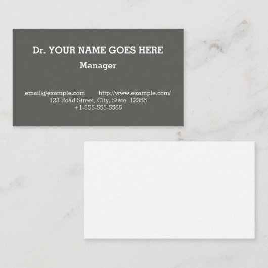 Vintage, Berufliche Visitenkarte (Vorne/Hinten)