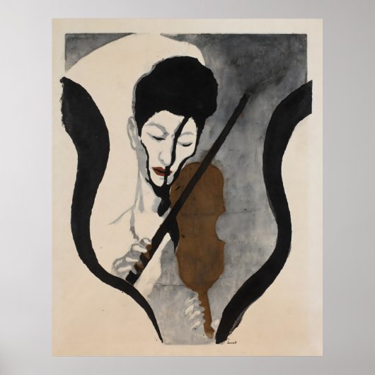 Vintage berühmte Art Violisnist Poster (Vorne)