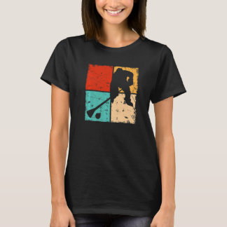 Vintage-Besenschlittschuh-Spieler Winter-Mannschaf T-Shirt