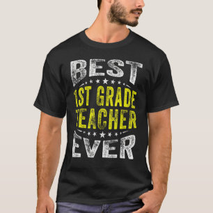 Vintage Best 1st First Grade Teacher Teachers Educ T-Shirt