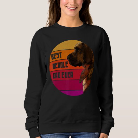 Vintage Best Beagle Dad Ever Beagle Sweatshirt (Vorderseite)