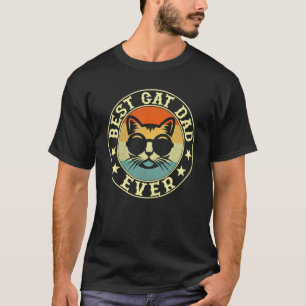Vintage Best Cat Dad Ever Stoß Fit 2 T-Shirt