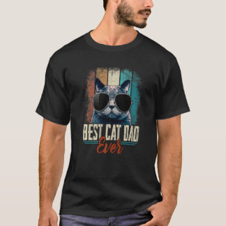 Vintage Best Cat Dad Ever Stoß Passform T-Shirt