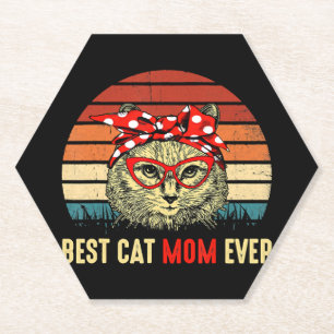 Vintage Best Cat Mom Ever Frohes Muttertagsgeschen Untersetzer