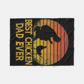 Vintage Best Chicken Dad Ever Chicken Daddy Fleecedecke (Vorderseite (Horizontal))
