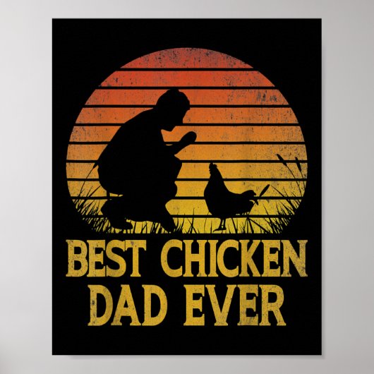 Vintage Best Chicken Dad Ever Chicken Daddy Poster (Vorne)