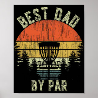 Vintage Best Dad By Par Disc Golf Geschenk für Vät Poster