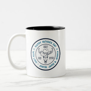Vintage Best Dad Cowboy Hut Logo Vatertag Zweifarbige Tasse