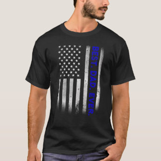 Vintage Best Dad Ever Amerikanische Flagge Abgenut T-Shirt