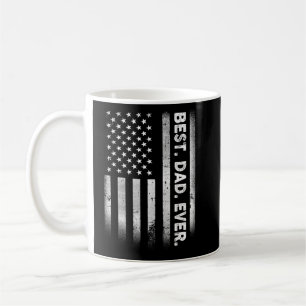 Vintage Best Dad Ever Amerikanische Flagge Distres Kaffeetasse